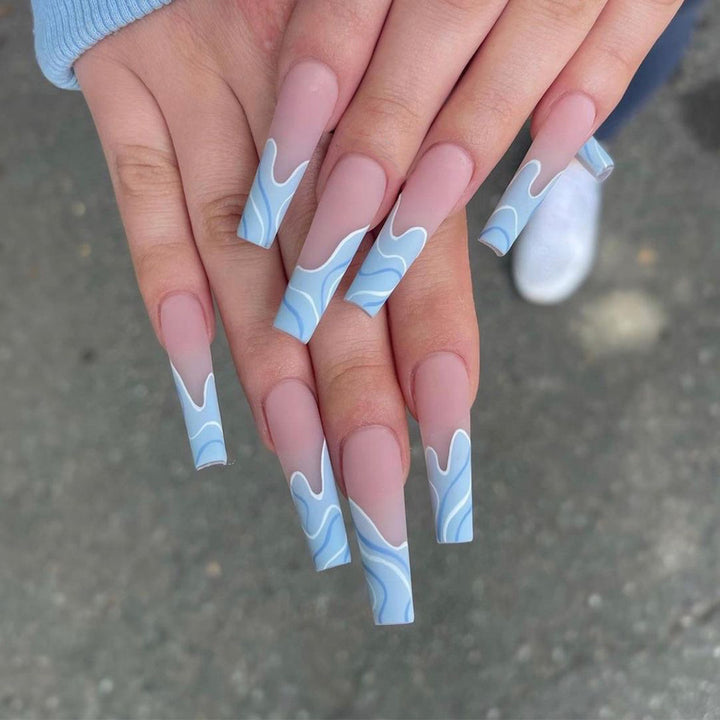 Artificial nail extensions with wave design Kalsten
