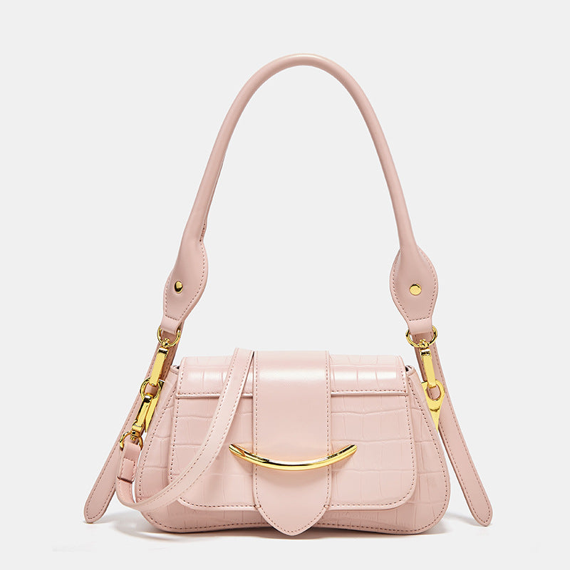 Crocodile-Embossed Mini Shoulder Bag