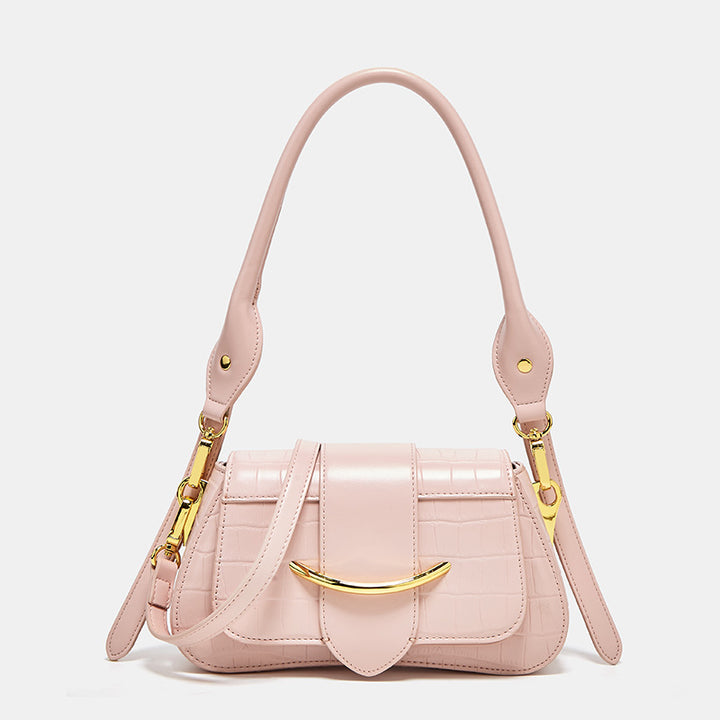 Crocodile-Embossed Mini Shoulder Bag
