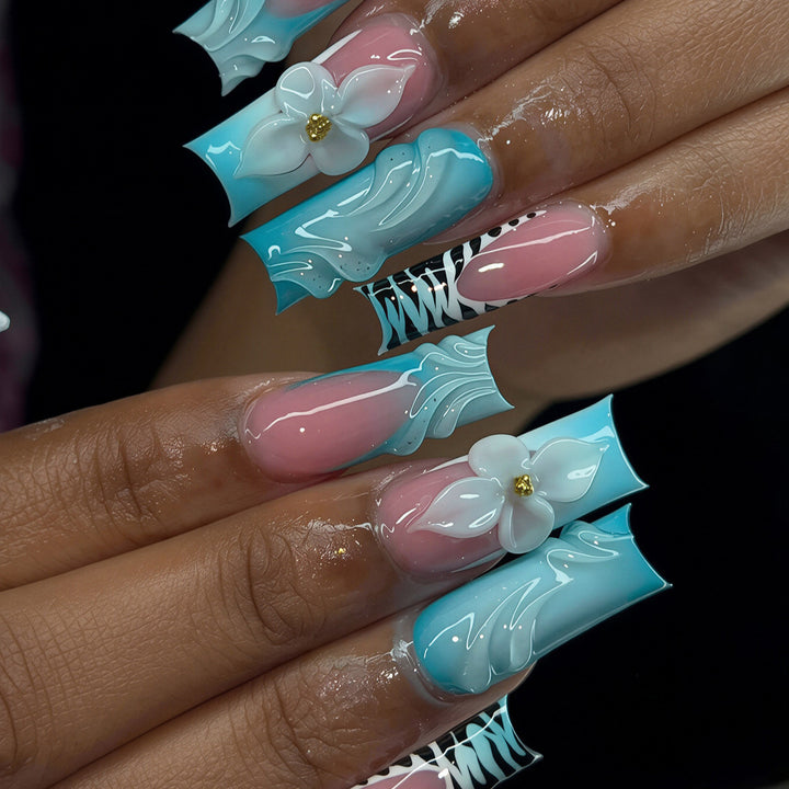 Decorative Long Press-On Nail Art Kalsten
