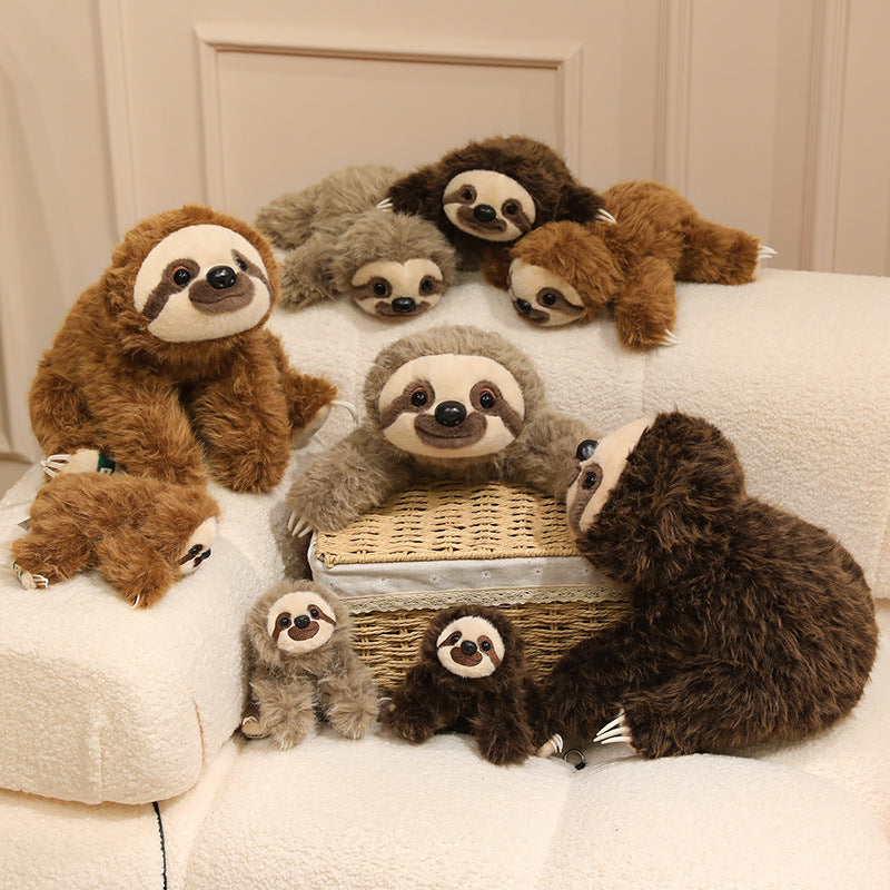 Lifelike Lying Sloth Plush Cushion Toy with Ultra-Soft Faux Fur and Cuddly Filling Kalsten