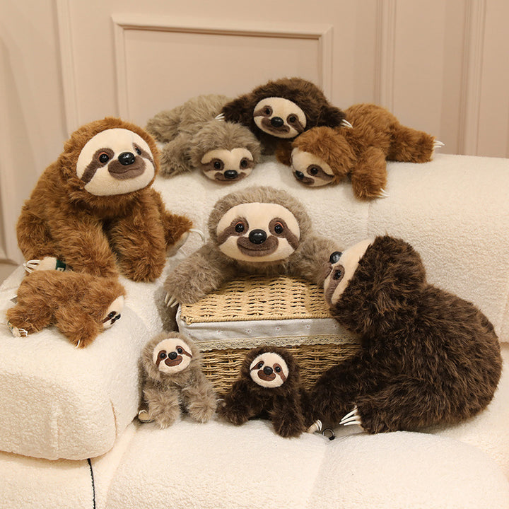 Lifelike Lying Sloth Plush Cushion Toy with Ultra-Soft Faux Fur and Cuddly Filling Kalsten