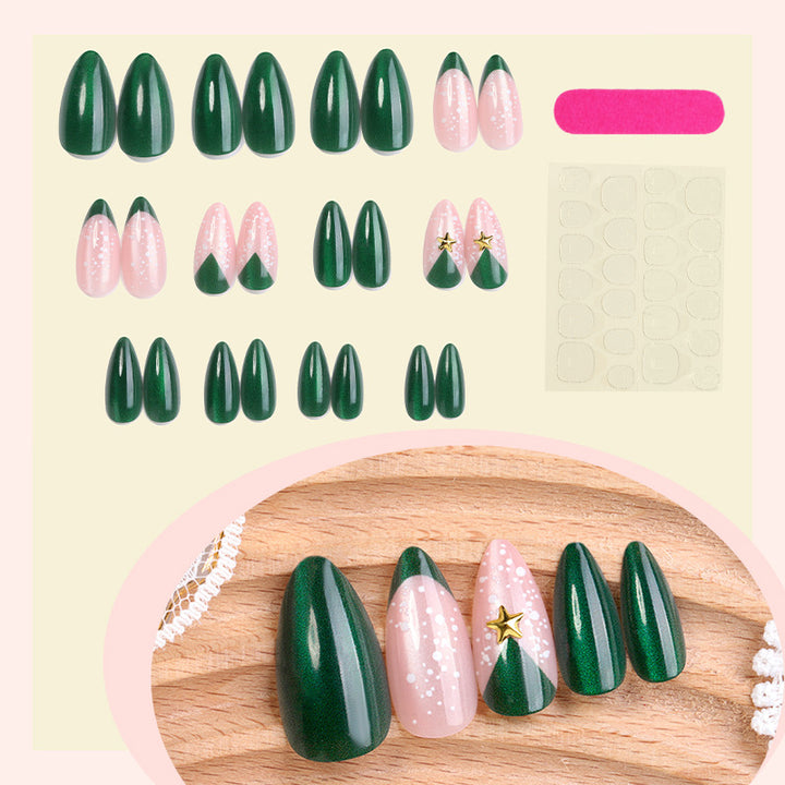 Deluxe Press-On Nail Set with Christmas-inspired Designs kalsten