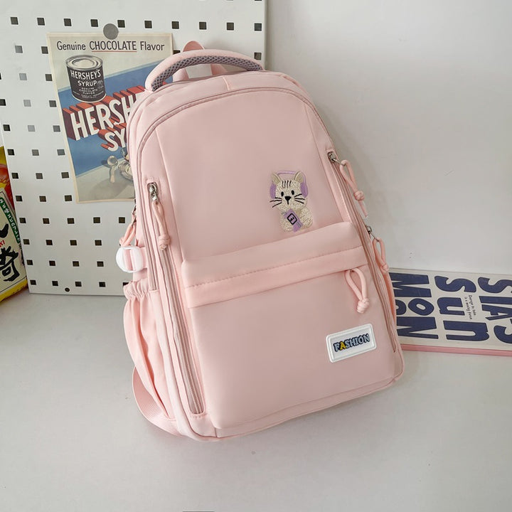 Cute Embroidered Animal-themed School Backpack