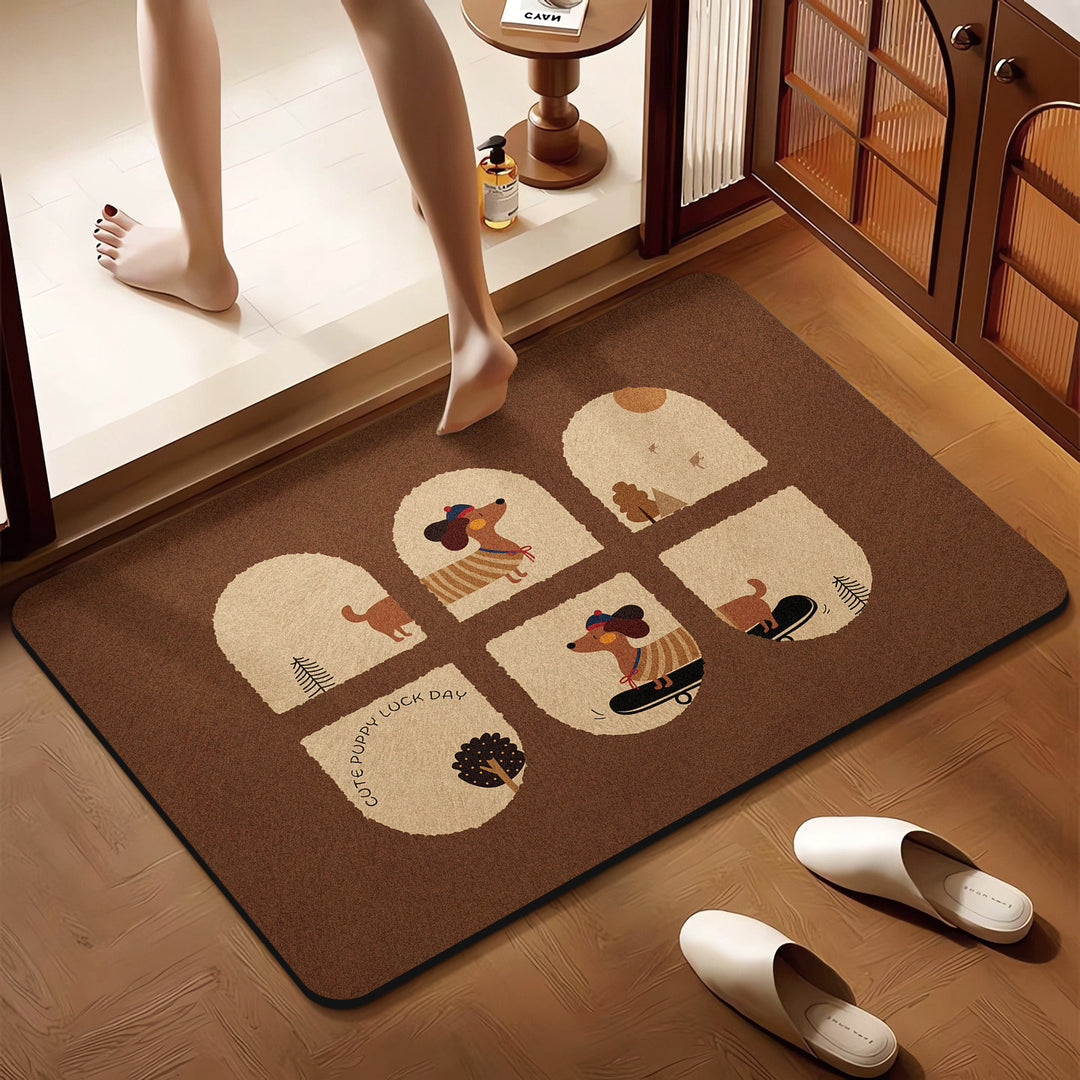 Playful Animal-Themed Decorative Floor Mat