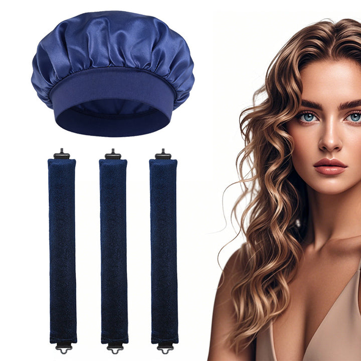 Satin Sleep Cap and Hair Rollers