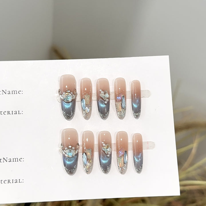Elegant Ombre Glitter Press-On Nails