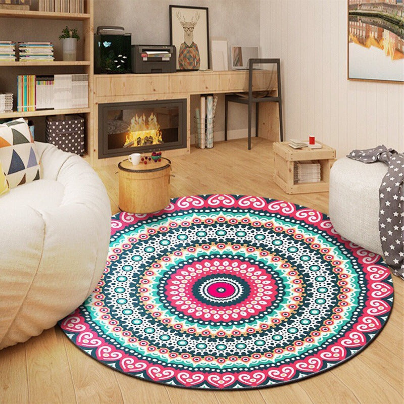 Circular Vintage Floral Area Rug Kalsten