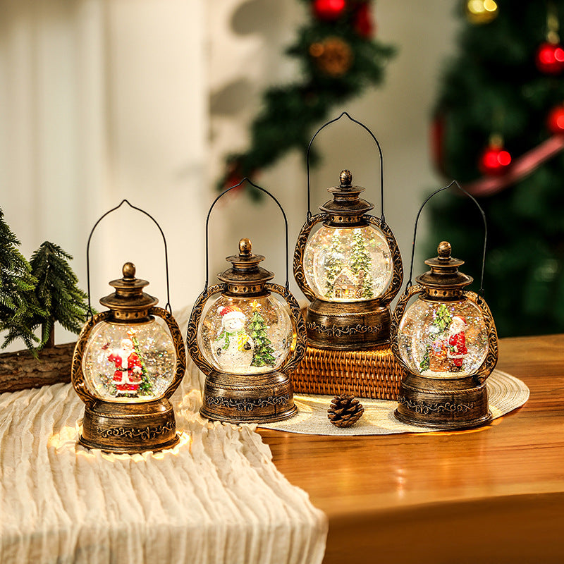 Nostalgic Christmas lantern with snow globe Kalsten