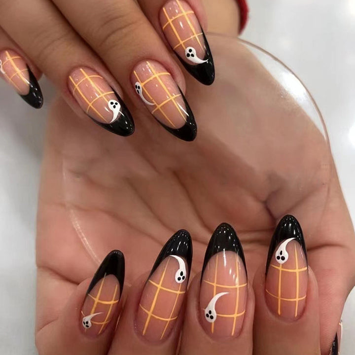 Artistic Ghost-Themed Press-On Nail Tips Kalsten