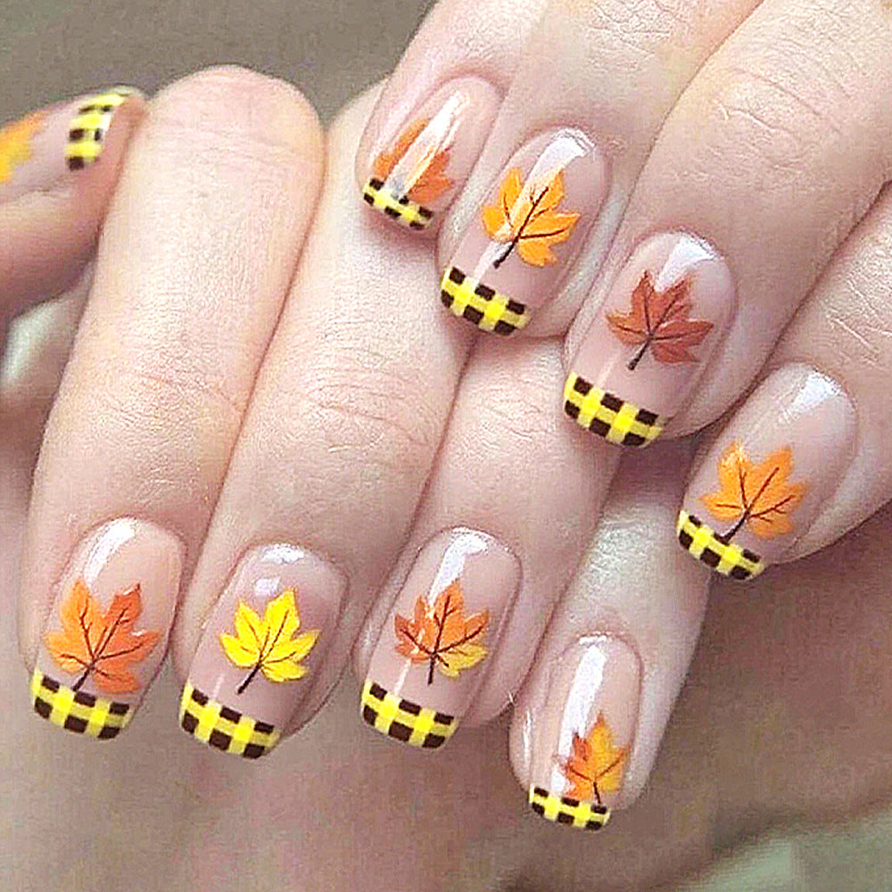 Seasonal Leaf-Themed Press-On Nails Kalsten