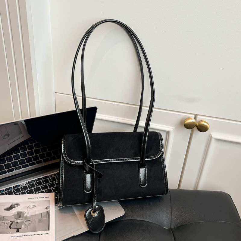 Suede Handheld Satchel