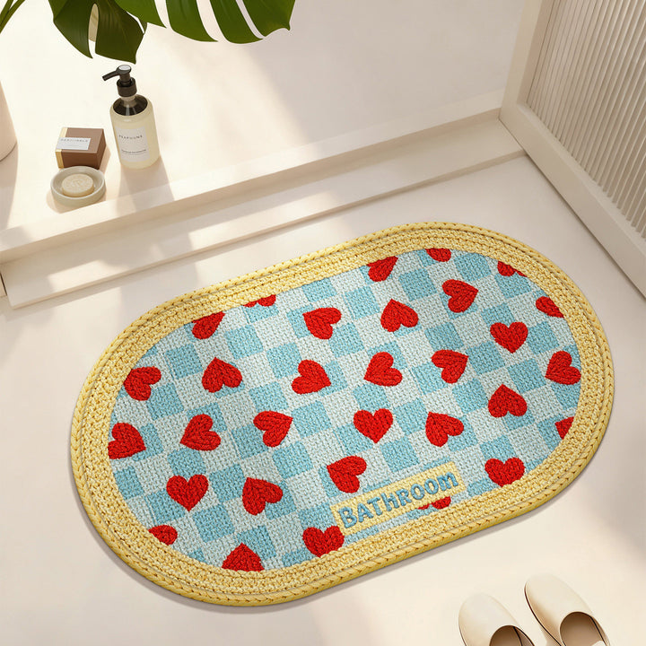 Heart-Patterned Bathroom Mat Kalsten
