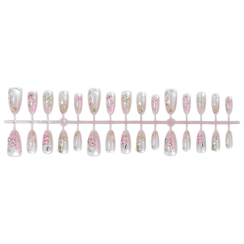 Decorative Press-On Nail Art Set with Floral Design kalsten