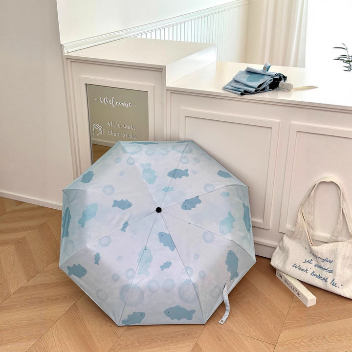 Women's foldable umbrella with unique fish pattern Kalsten