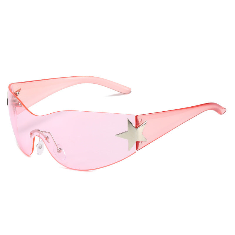 Fashion-Forward Shield Sunglasses with Star Accent Kalsten