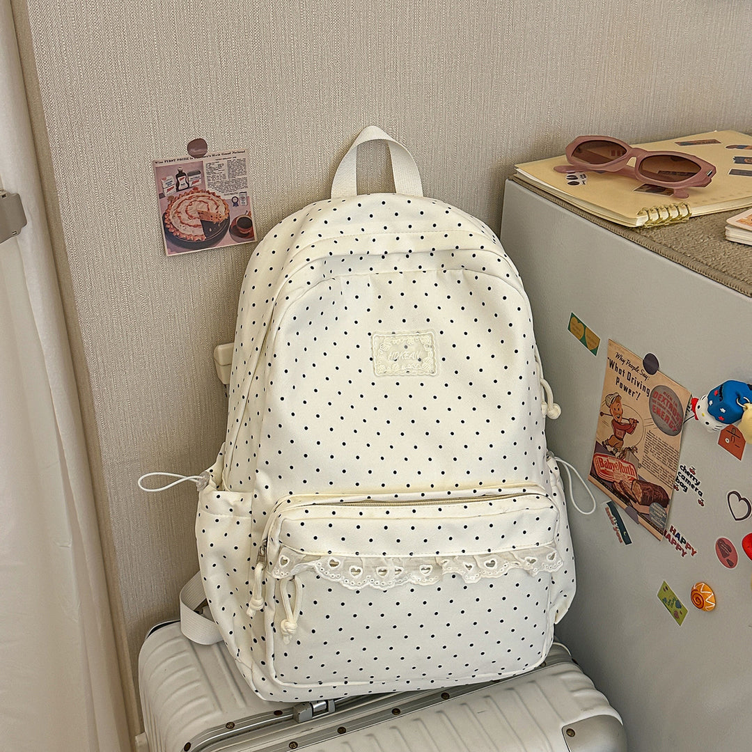 Charming Polka Dot Patterned Backpack Kalsten