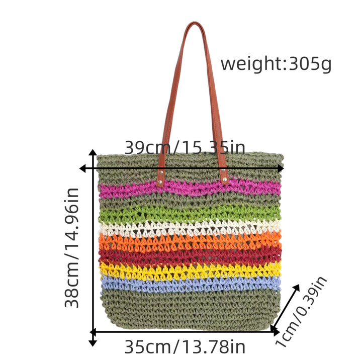 Braided tote bag with colorful gradient Kalsten