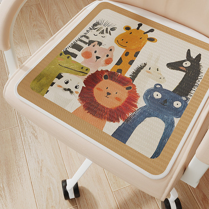 Breathable Non-Slip Decorative Seat Cushion Pad for Office Chair with Sun and Rainbow Print