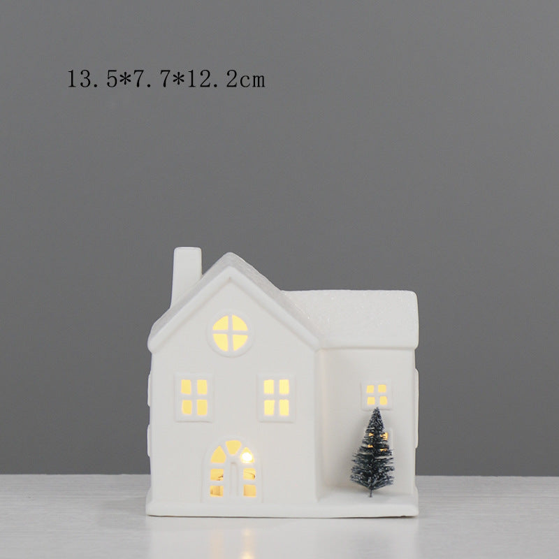Ceramic House-Shaped Decorative Lantern Kalsten