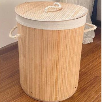 High-quality bamboo laundry container with lid Kalsten