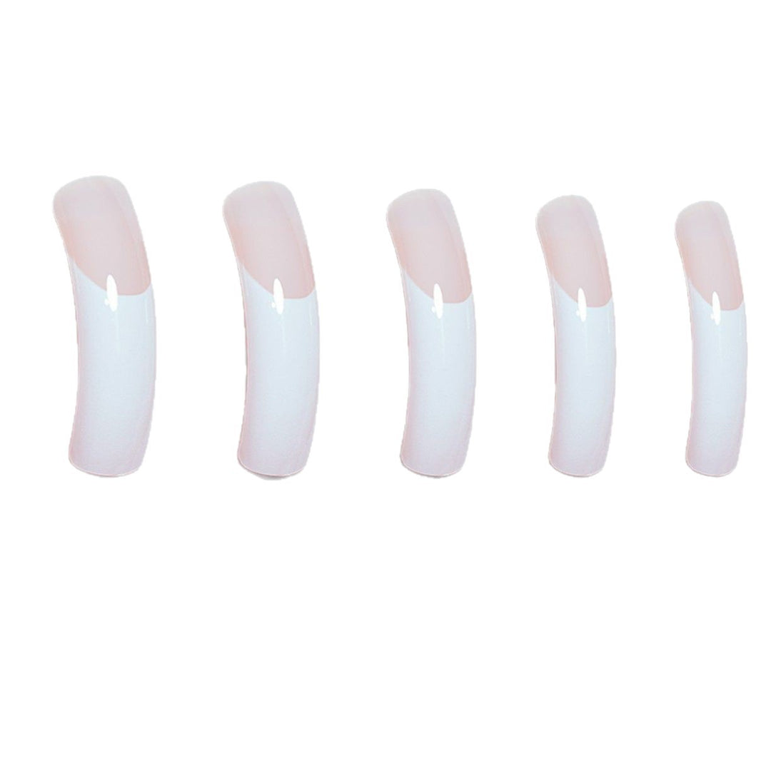 Elegant French Tip Acrylic Nail Extensions Kalsten