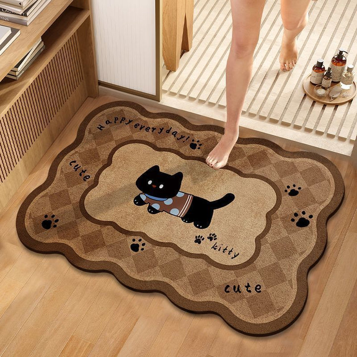 Playful Cat-Themed Bath Mat Kalsten