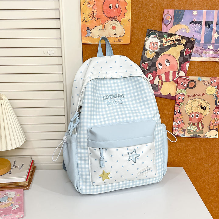 Charming Checked Pattern Backpack Kalsten