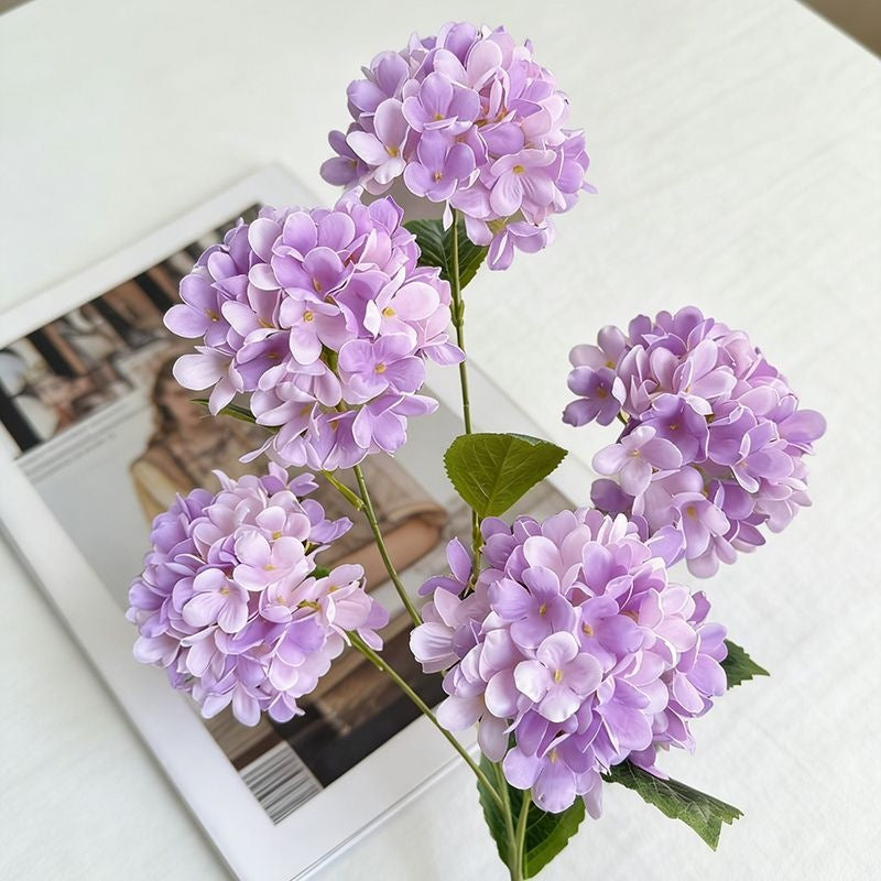 Elegant Faux Hydrangea Stem