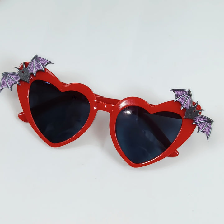 Heart-Shaped Sunglasses with Bat Accents Kalsten