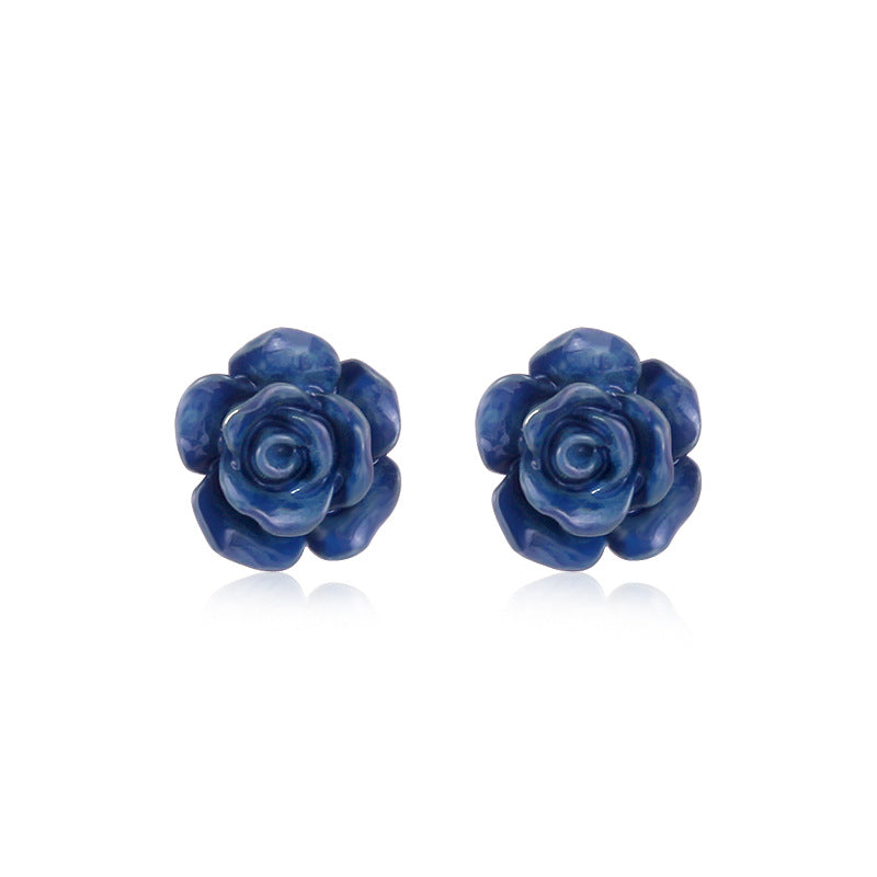 Women's star-shaped enamel earrings with USA flag motif and gold-plated fish Kalsten