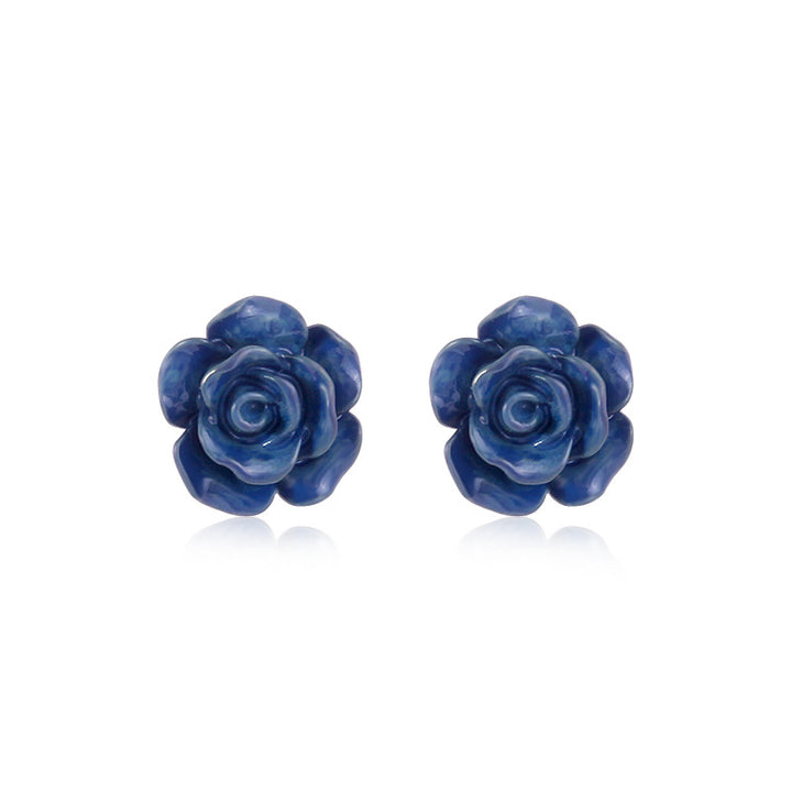 Women's star-shaped enamel earrings with USA flag motif and gold-plated fish Kalsten