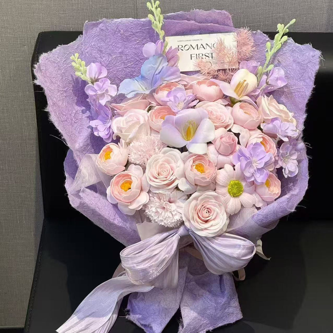 Lush Artificial Floral Bouquet with Elegant Presentation
