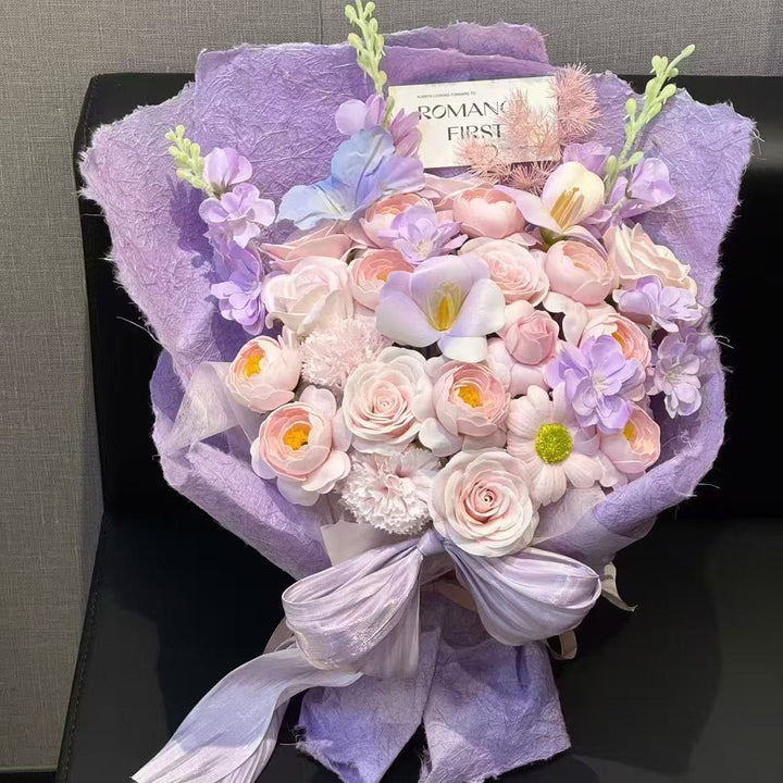 Lush Artificial Floral Bouquet with Elegant Presentation