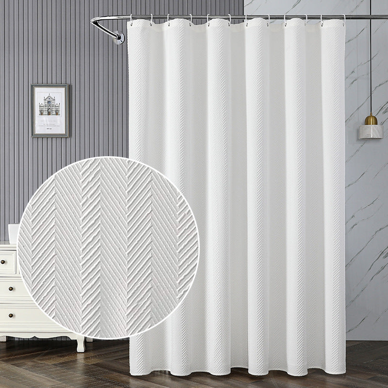 Textured Leaf Pattern Shower Curtain Kalsten