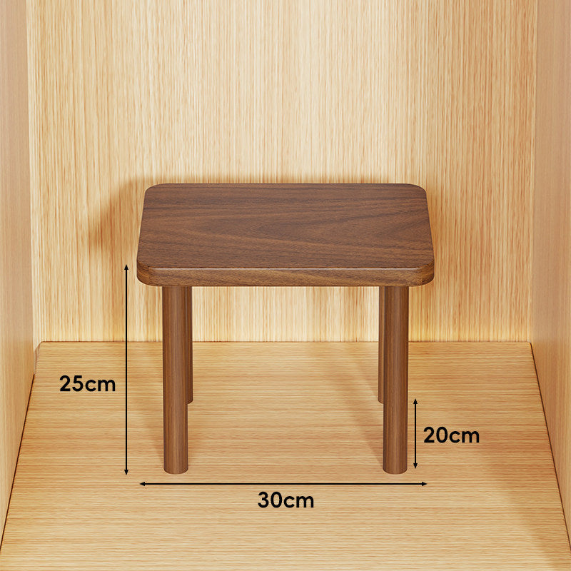 Height-Adjustable Rectangular Wooden Riser Table with Detachable Round Legs