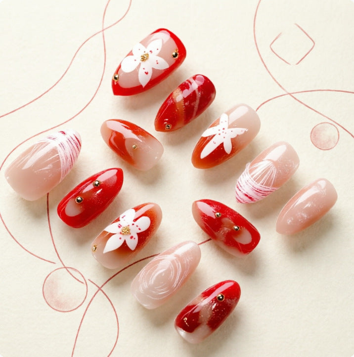 Artificial nails with floral designs Kalsten