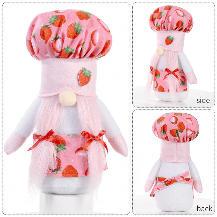 Strawberry Chef Gnome Figurine Kalsten