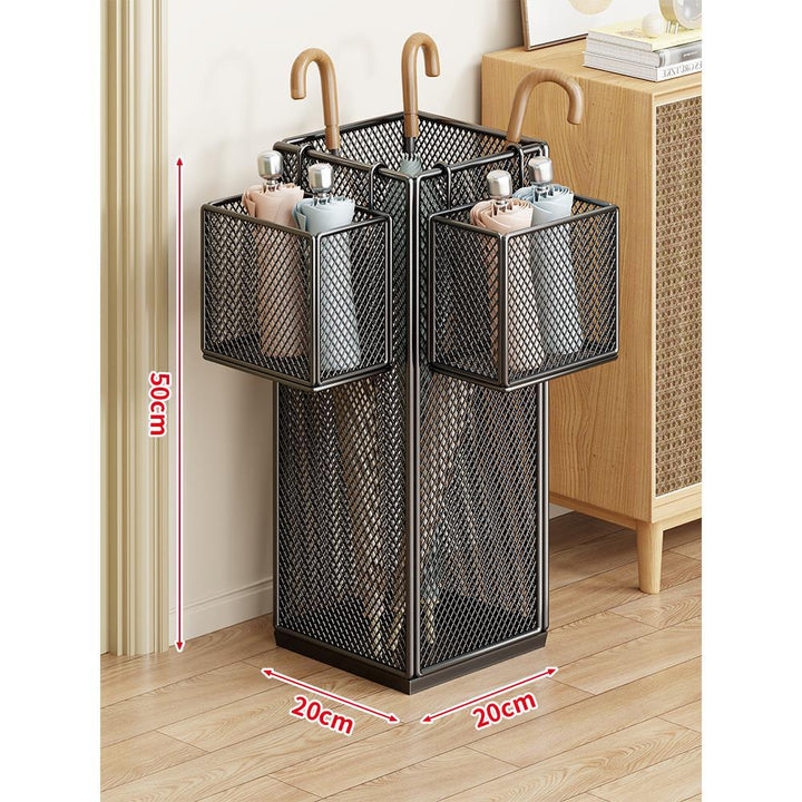 Compact Metal Mesh Umbrella Stand Organizer