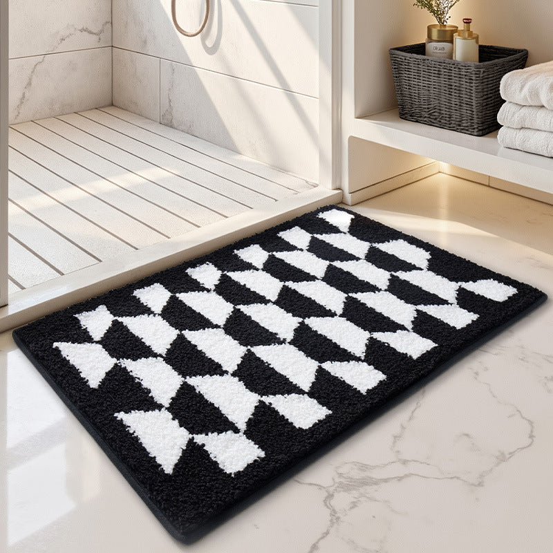 Luxurious Checkered Bath Mat Kalsten