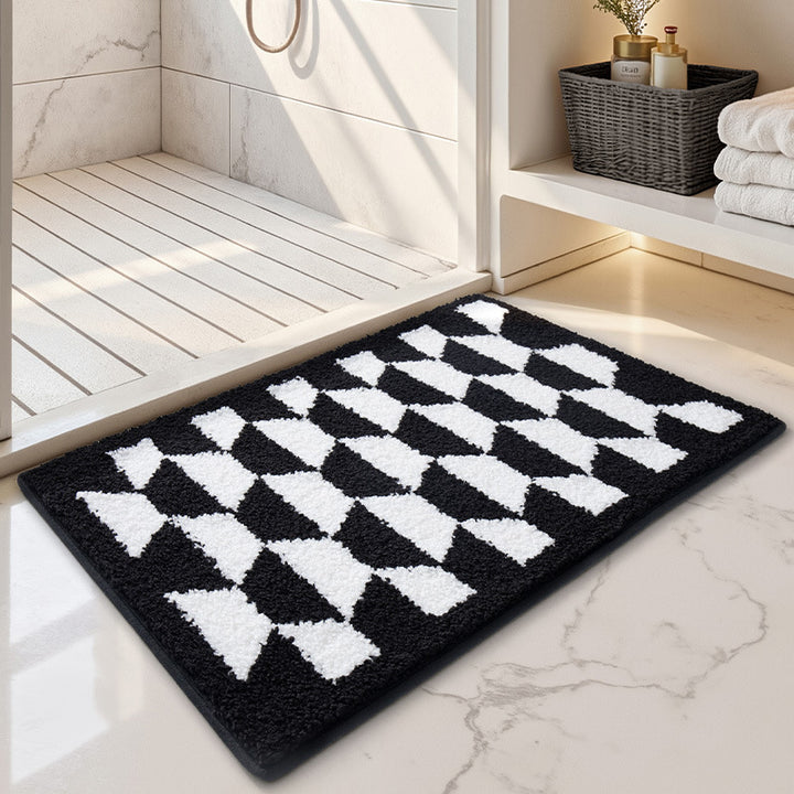 Luxurious Checkered Bath Mat Kalsten