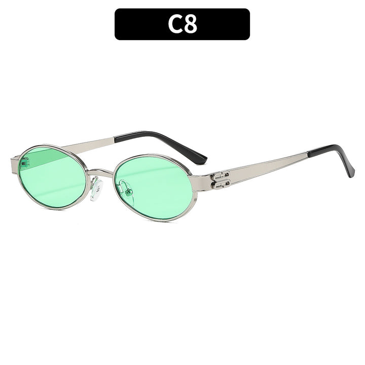 Avant-Garde Oval Frame Sunglasses