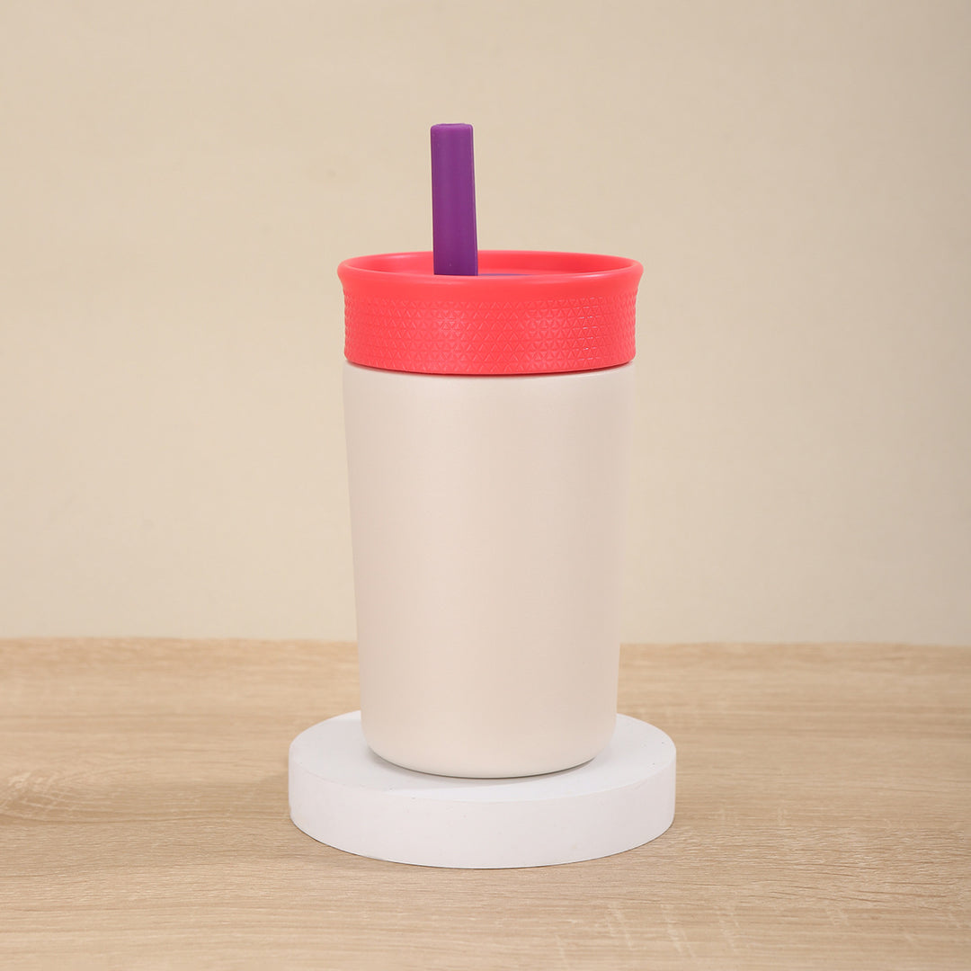 Ladies Insulated Drinking Bottle with Silicone Lid and Straw Kalsten