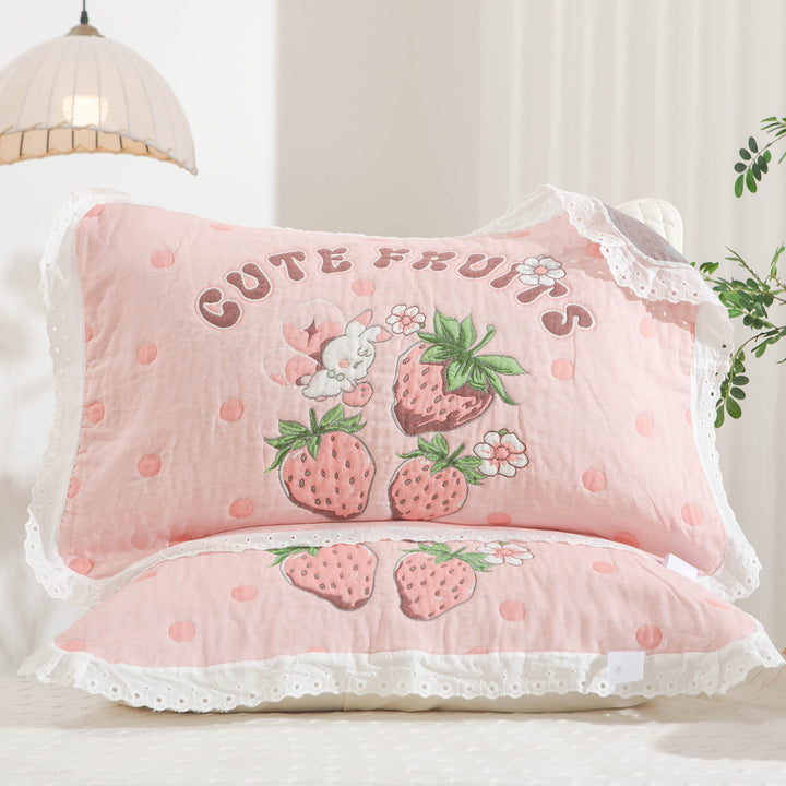 Women's pillow with charming elephant motif and delicate lace edge Kalsten
