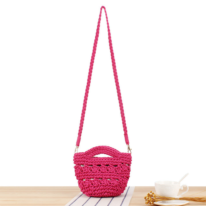 Playful macrame shoulder bag with braided handle Kalsten