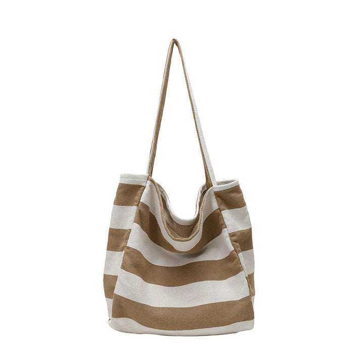 Stylish Striped Shoulder Tote Bag