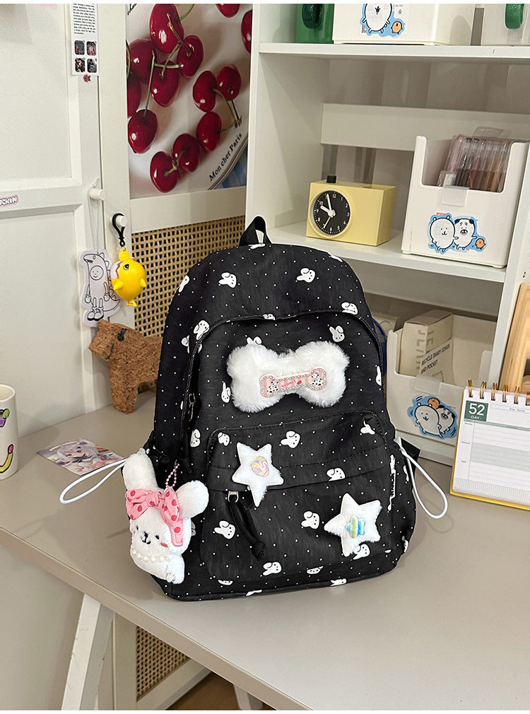 Cute Plush Embellished Backpack Kalsten