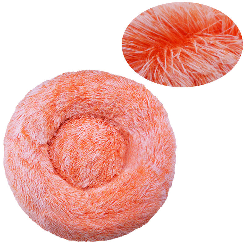 Round Fuzzy Dog Bed
