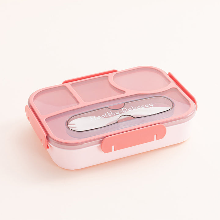 Multi-Compartment Insulated Food Container with Utensil Set