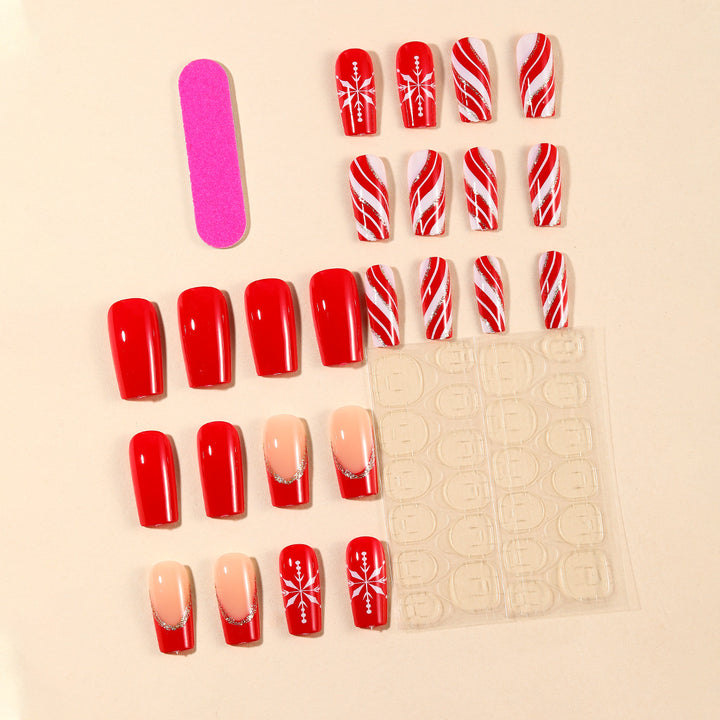 Festive Winter-Themed Nail Art Design Kalsten